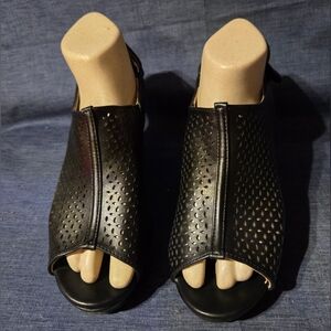 Black Wedge Sandles Size 9